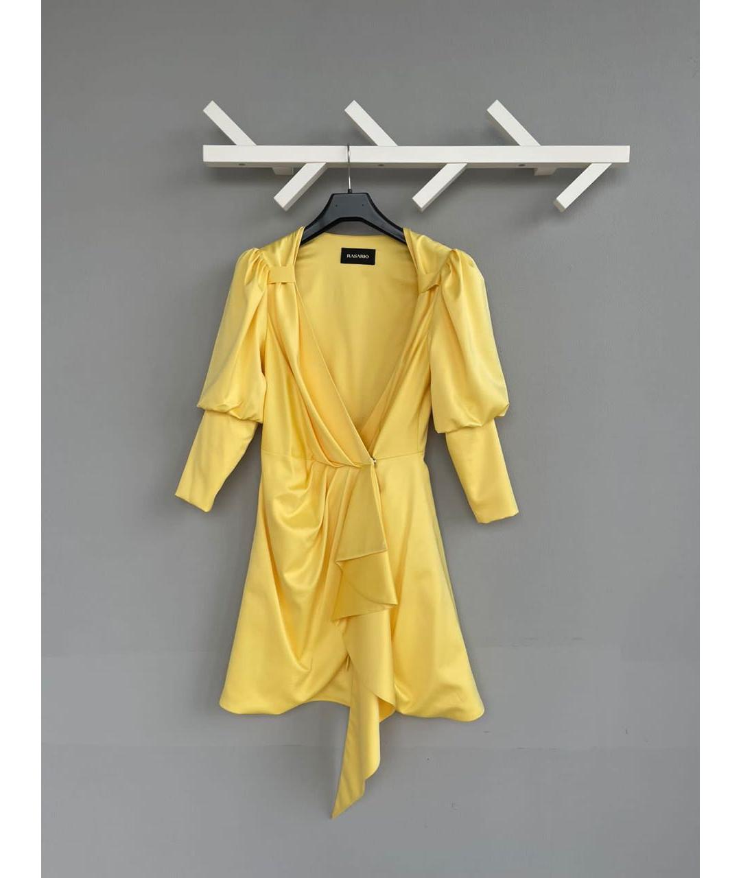 RASARIO Желтое шелковое коктейльное платье, фото 6