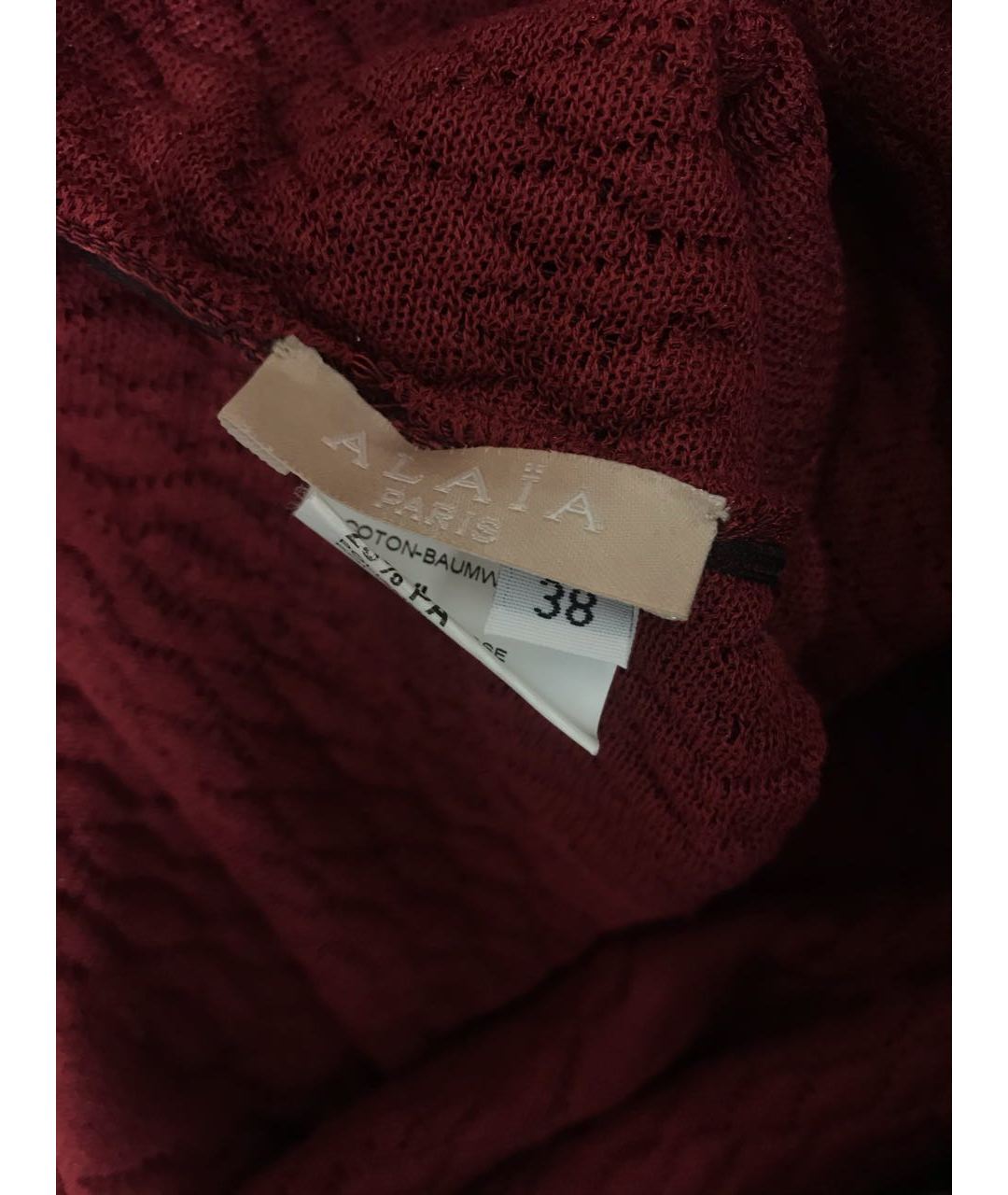 ALAIA Бордовая юбка мини, фото 3