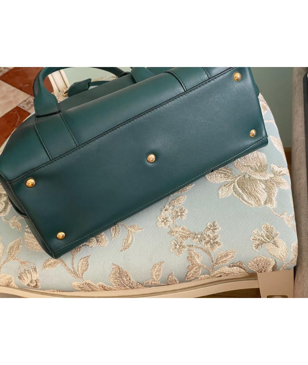 FERRAGAMO Зеленая кожаная сумка с короткими ручками, фото 3