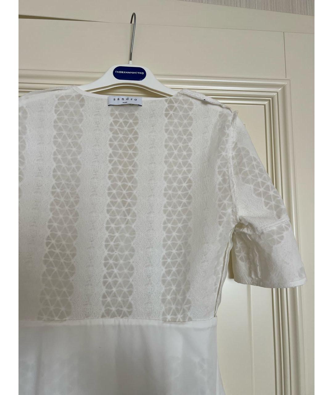 SANDRO Белое кружевное повседневное платье, фото 3