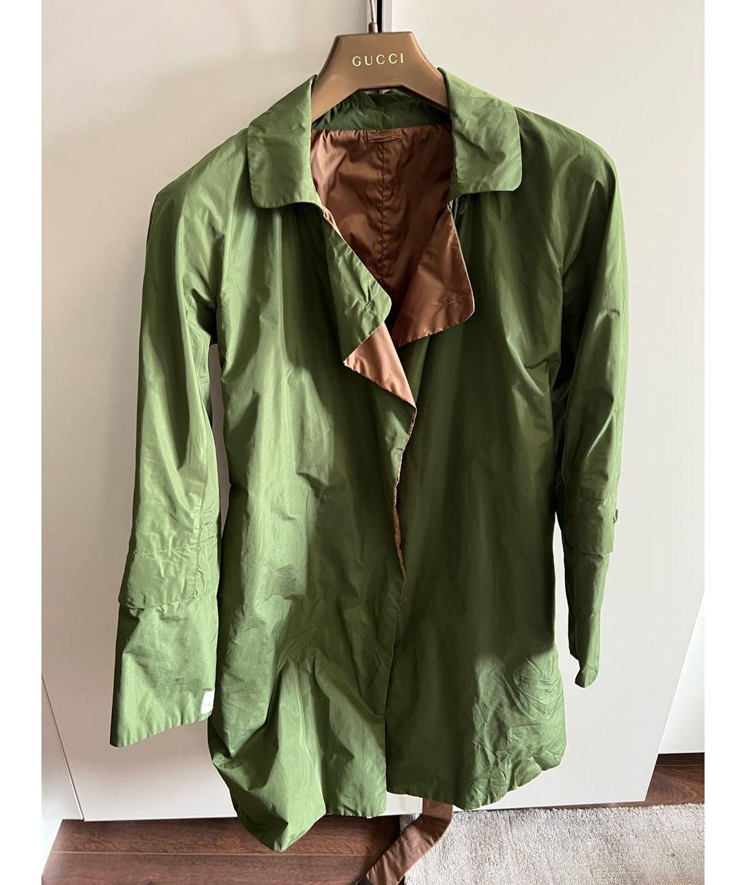 'S MAX MARA Зеленый полиэстеровый тренч/плащ, фото 7