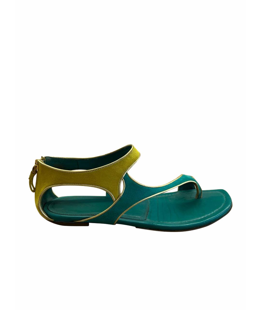 SERGIO ROSSI Зеленые замшевые сандалии, фото 1
