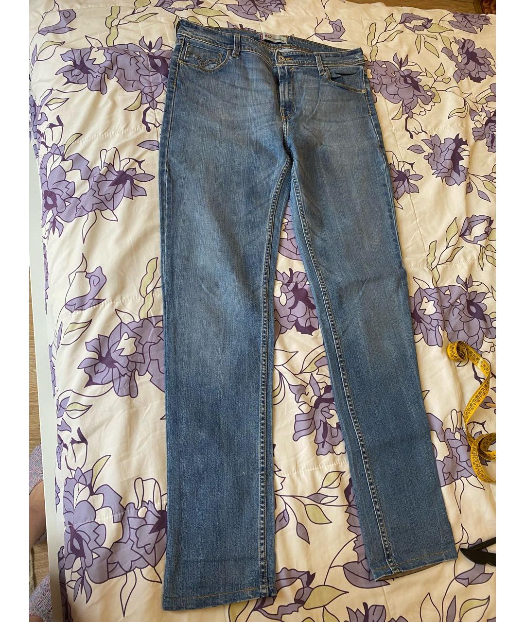 LEVI'S Синие хлопко-эластановые прямые джинсы, фото 2