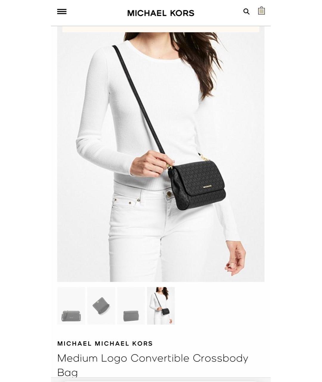 MICHAEL KORS Серая кожаная сумка через плечо, фото 2