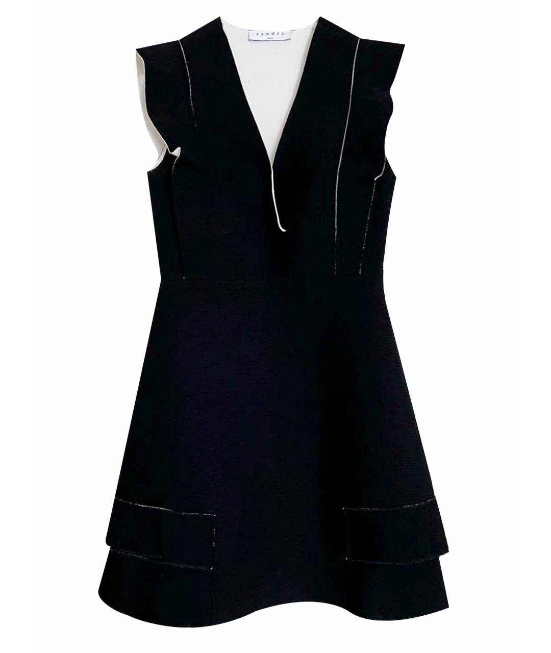 SANDRO Черное полиамидовое коктейльное платье, фото 1