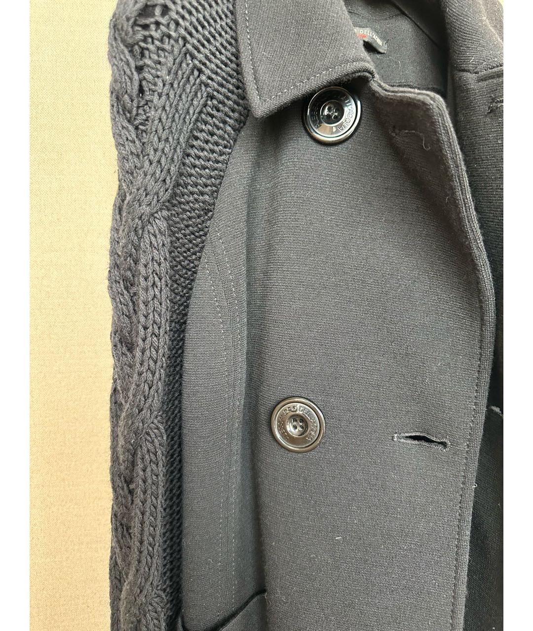 ALESSANDRO DELL'ACQUA Черное шерстяное пальто, фото 5