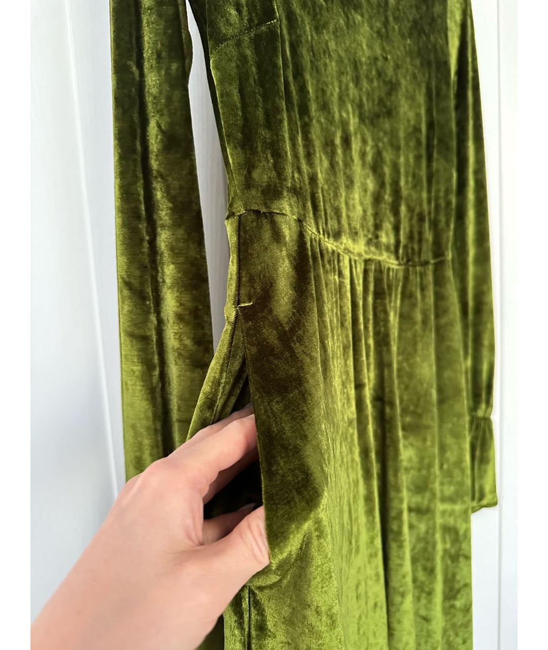 TWIN-SET Зеленые вискозное коктейльное платье, фото 6