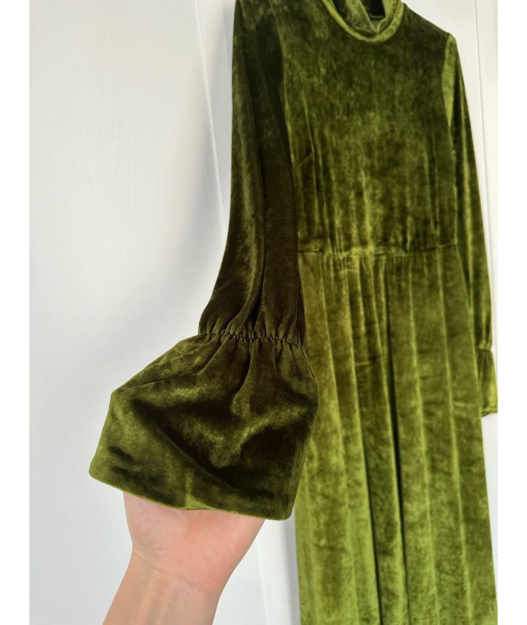 TWIN-SET Зеленые вискозное коктейльное платье, фото 5