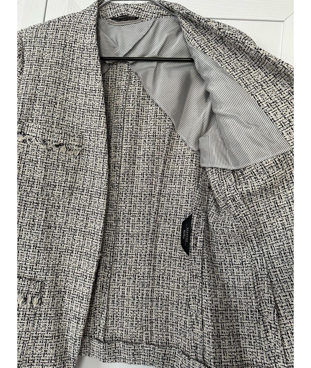 WEEKEND MAX MARA Серый твидовый жакет/пиджак, фото 3