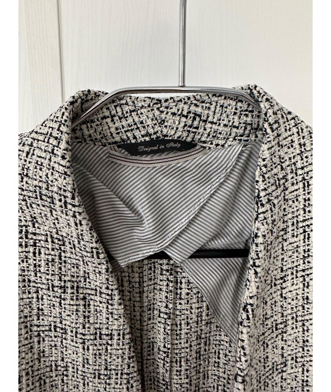 WEEKEND MAX MARA Серый твидовый жакет/пиджак, фото 7