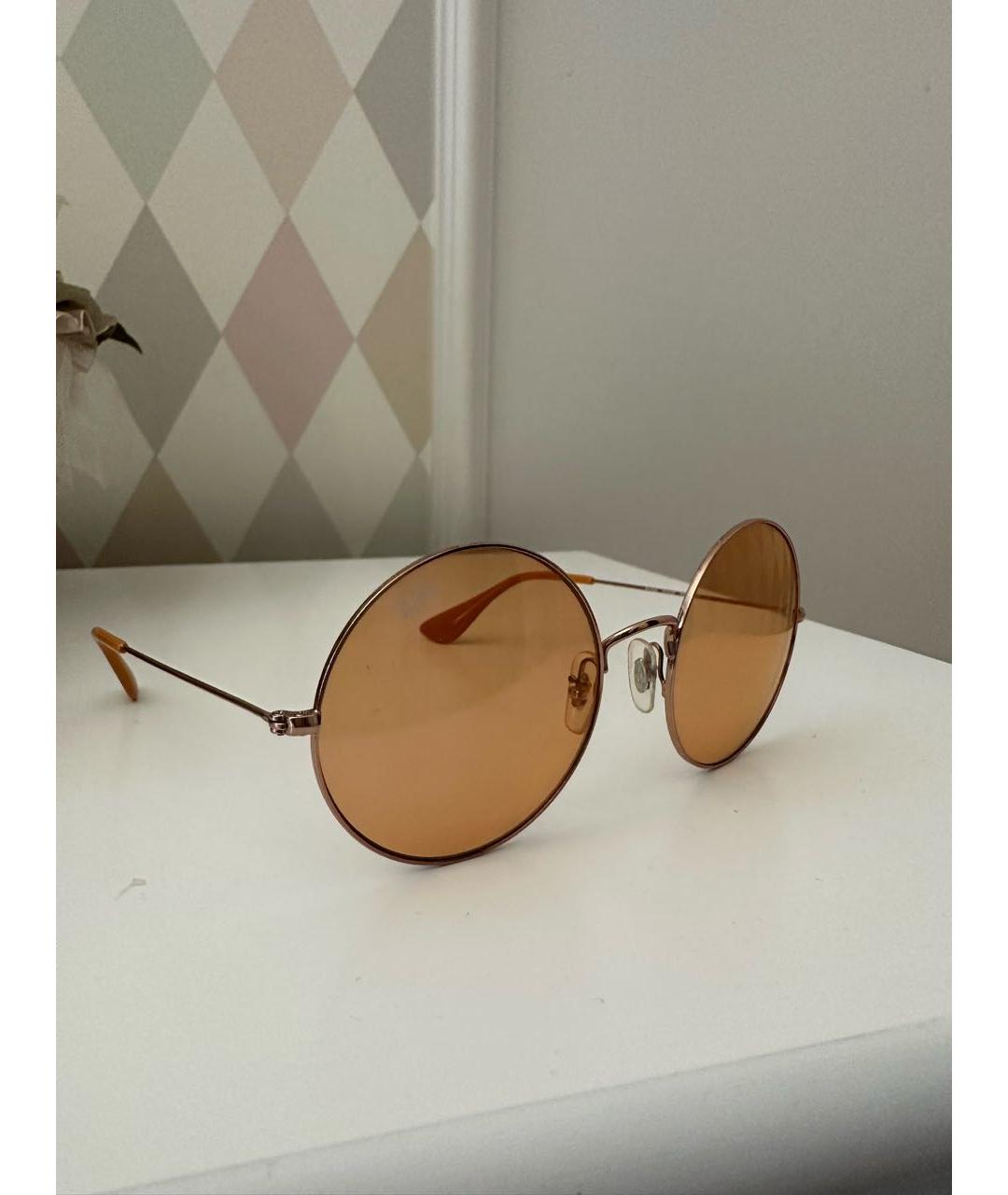 RAY BAN Оранжевое металлические солнцезащитные очки, фото 2