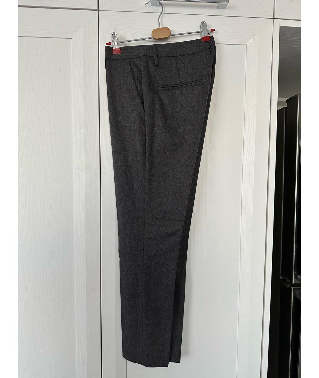 DSQUARED2 Серые шерстяные брюки узкие, фото 3