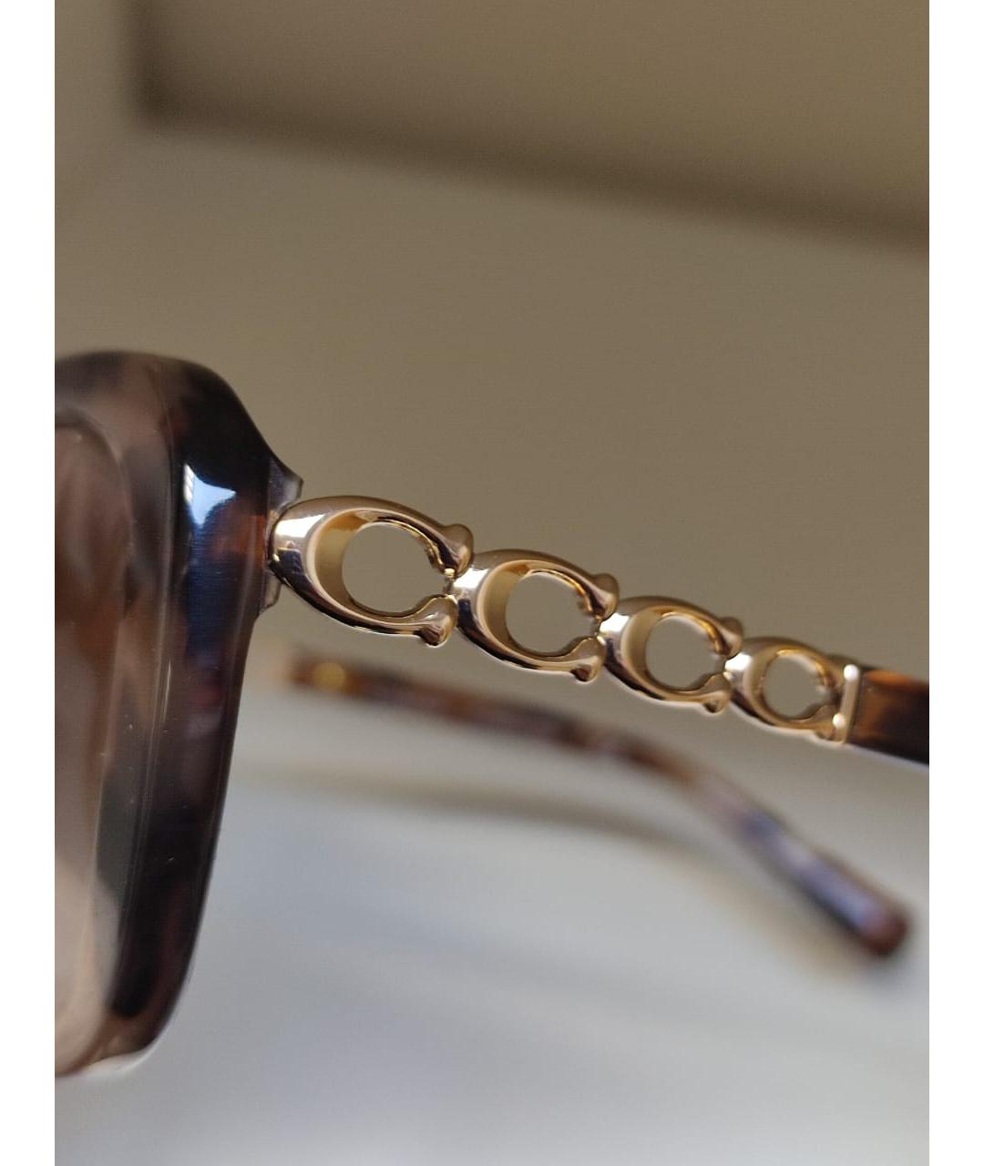 COACH Коричневые пластиковые солнцезащитные очки, фото 7