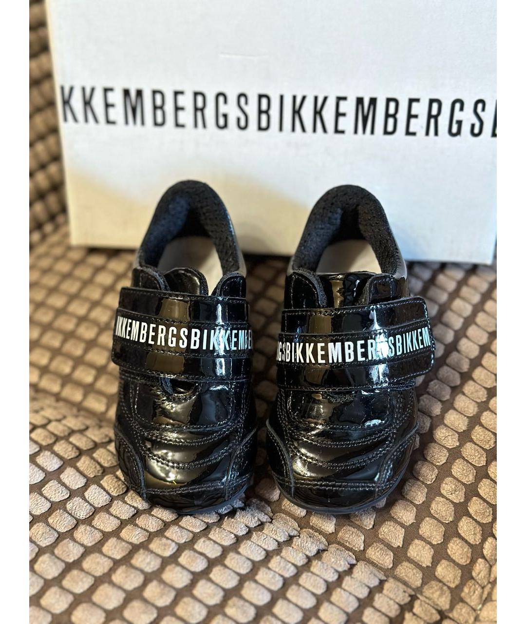 BIKKEMBERGS Черные кеды из лакированной кожи, фото 3