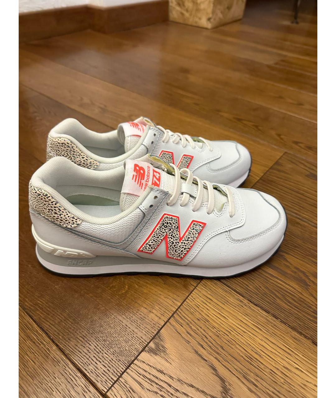 NEW BALANCE Белые кожаные кроссовки, фото 3