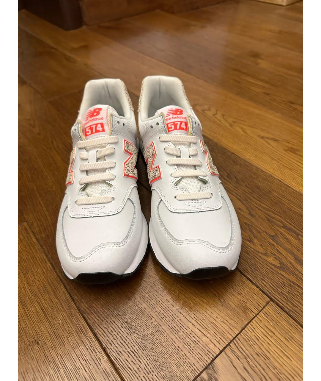 NEW BALANCE Белые кожаные кроссовки, фото 6