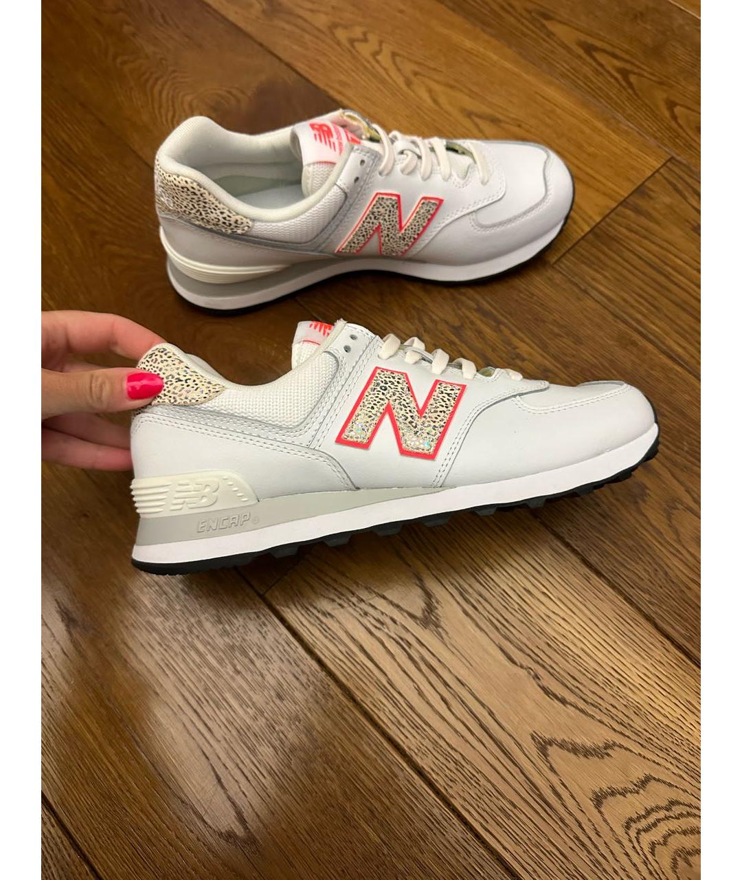 NEW BALANCE Белые кожаные кроссовки, фото 9