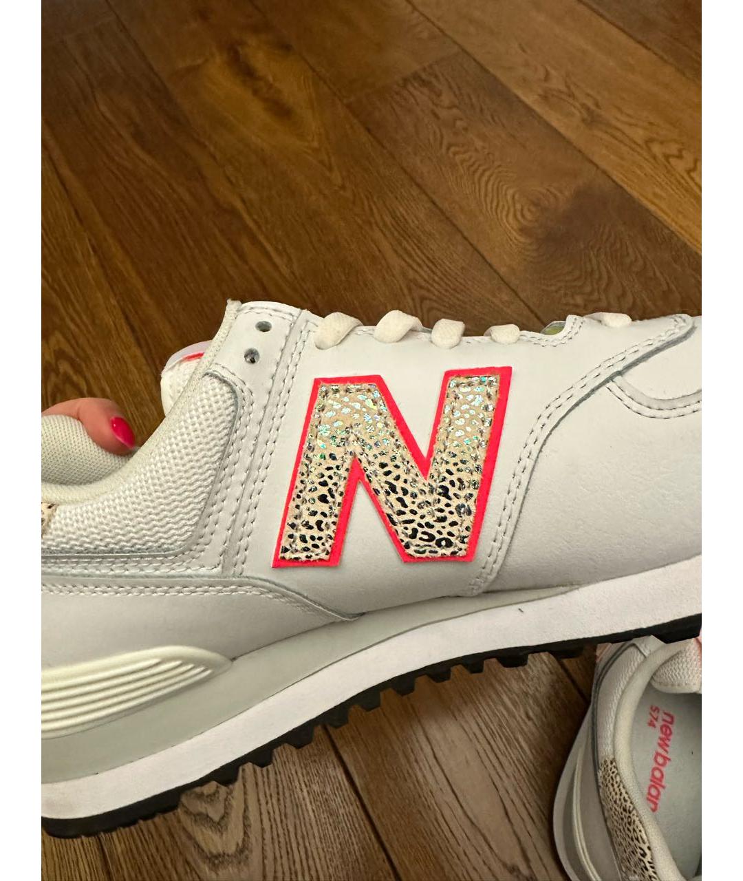 NEW BALANCE Белые кожаные кроссовки, фото 4
