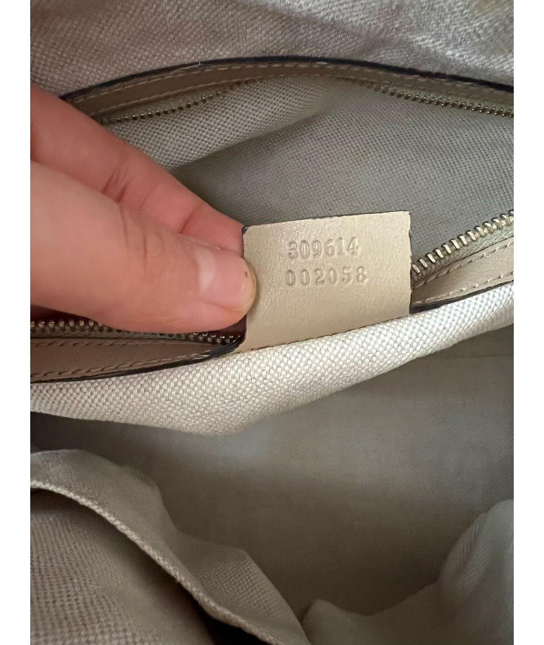 GUCCI Бежевая кожаная сумка тоут, фото 4