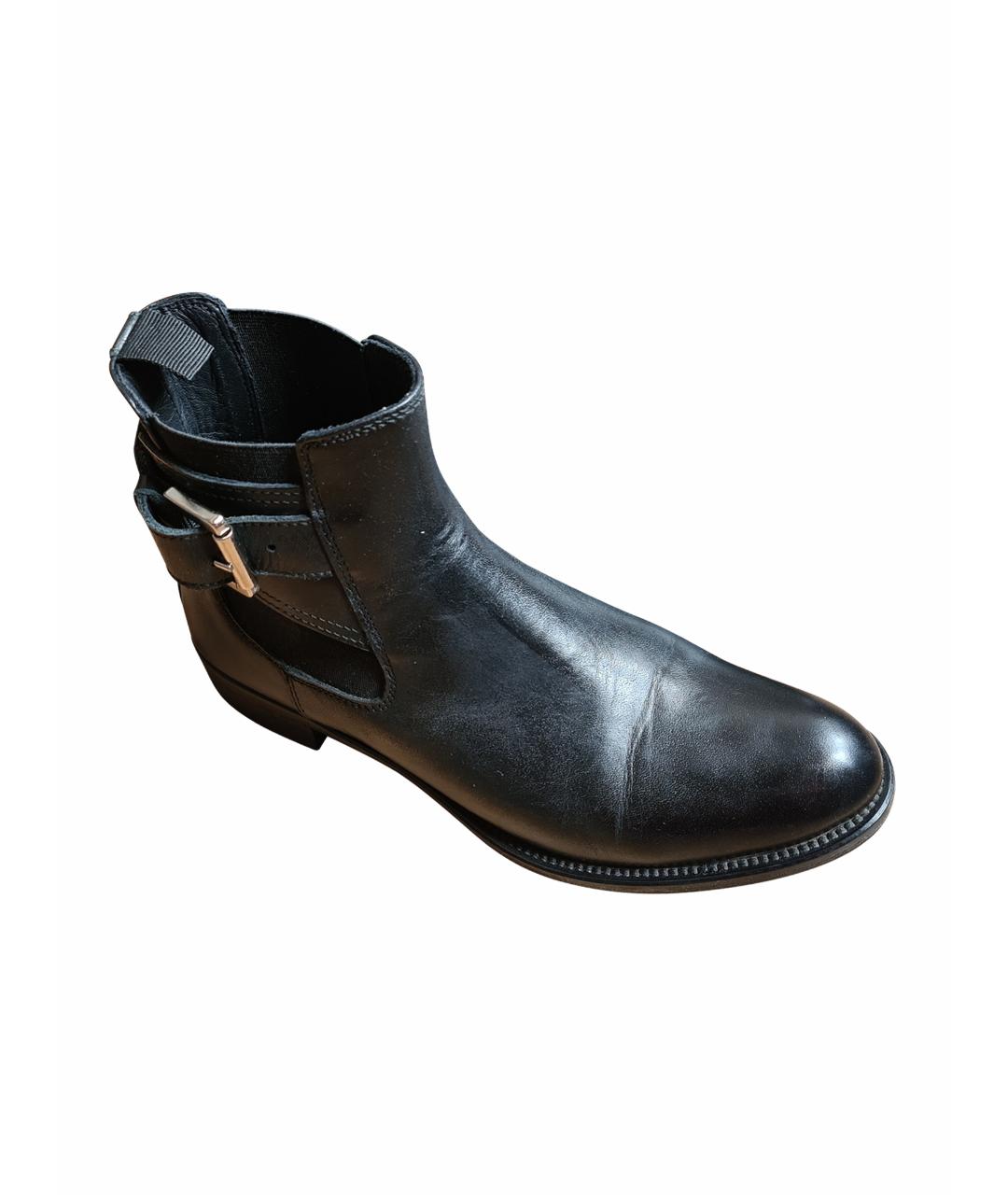 POLLINI Черные кожаные ботинки, фото 1