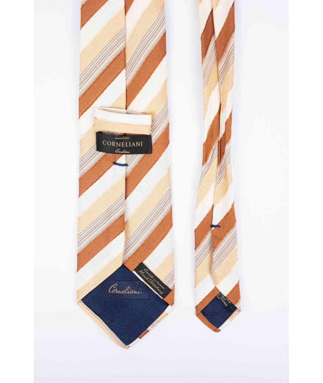 CORNELIANI Коричневый шелковый галстук, фото 2