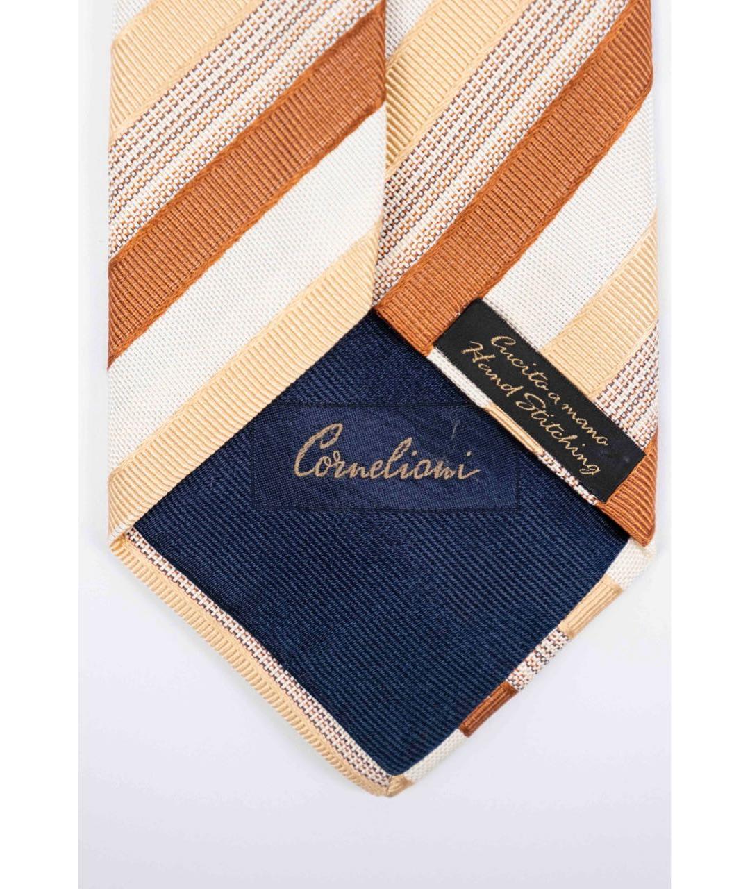 CORNELIANI Коричневый шелковый галстук, фото 3