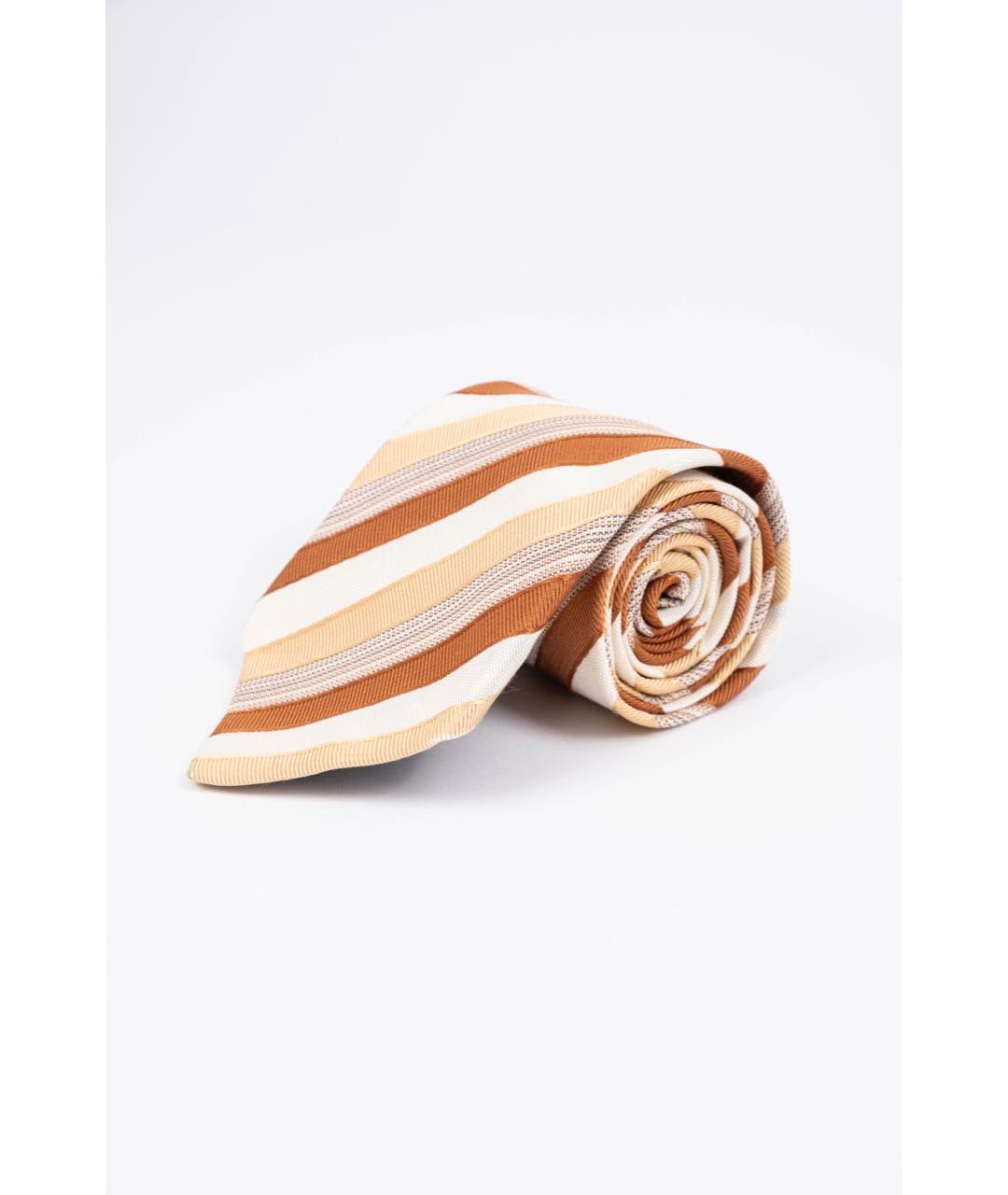 CORNELIANI Коричневый шелковый галстук, фото 4
