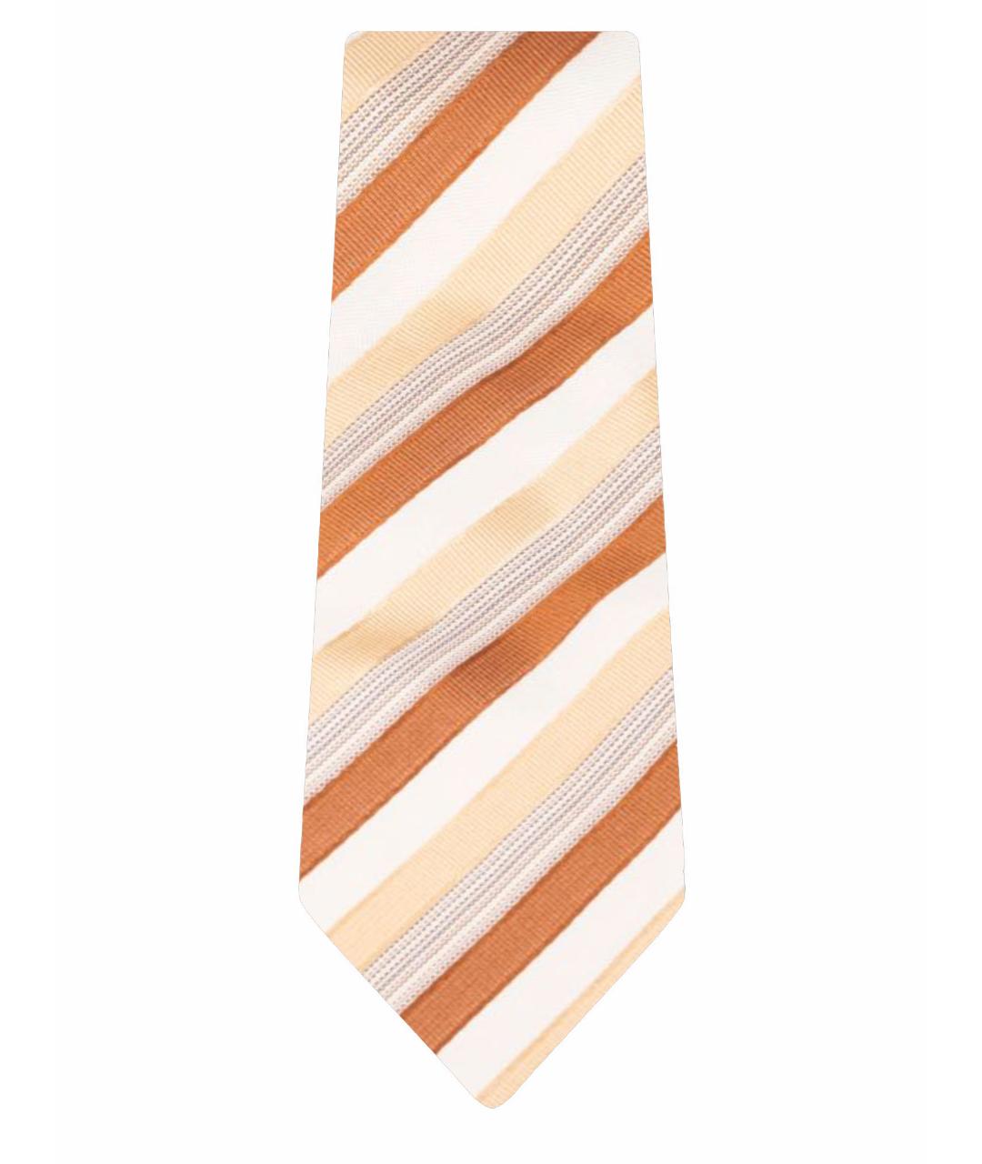 CORNELIANI Коричневый шелковый галстук, фото 1