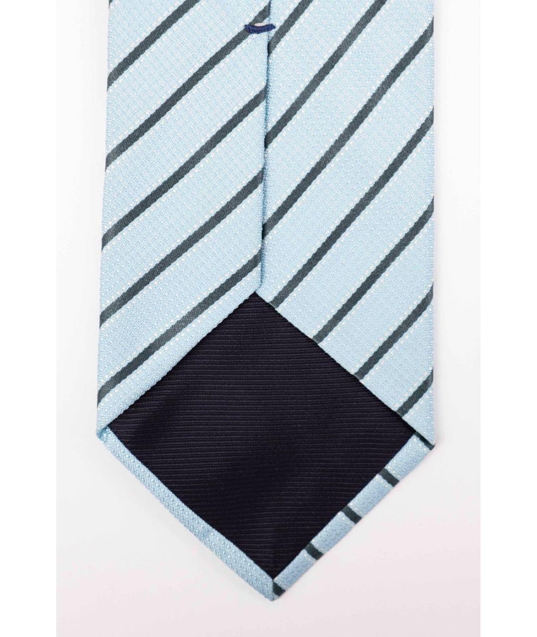 UOMO COLLEZIONI Голубой шелковый галстук, фото 3