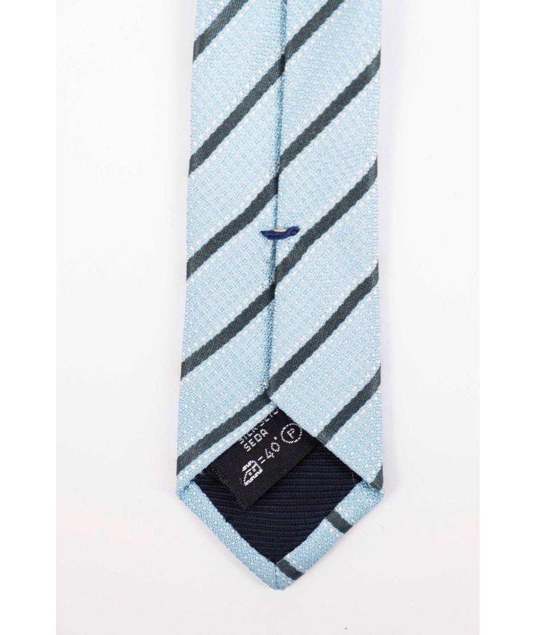UOMO COLLEZIONI Голубой шелковый галстук, фото 6