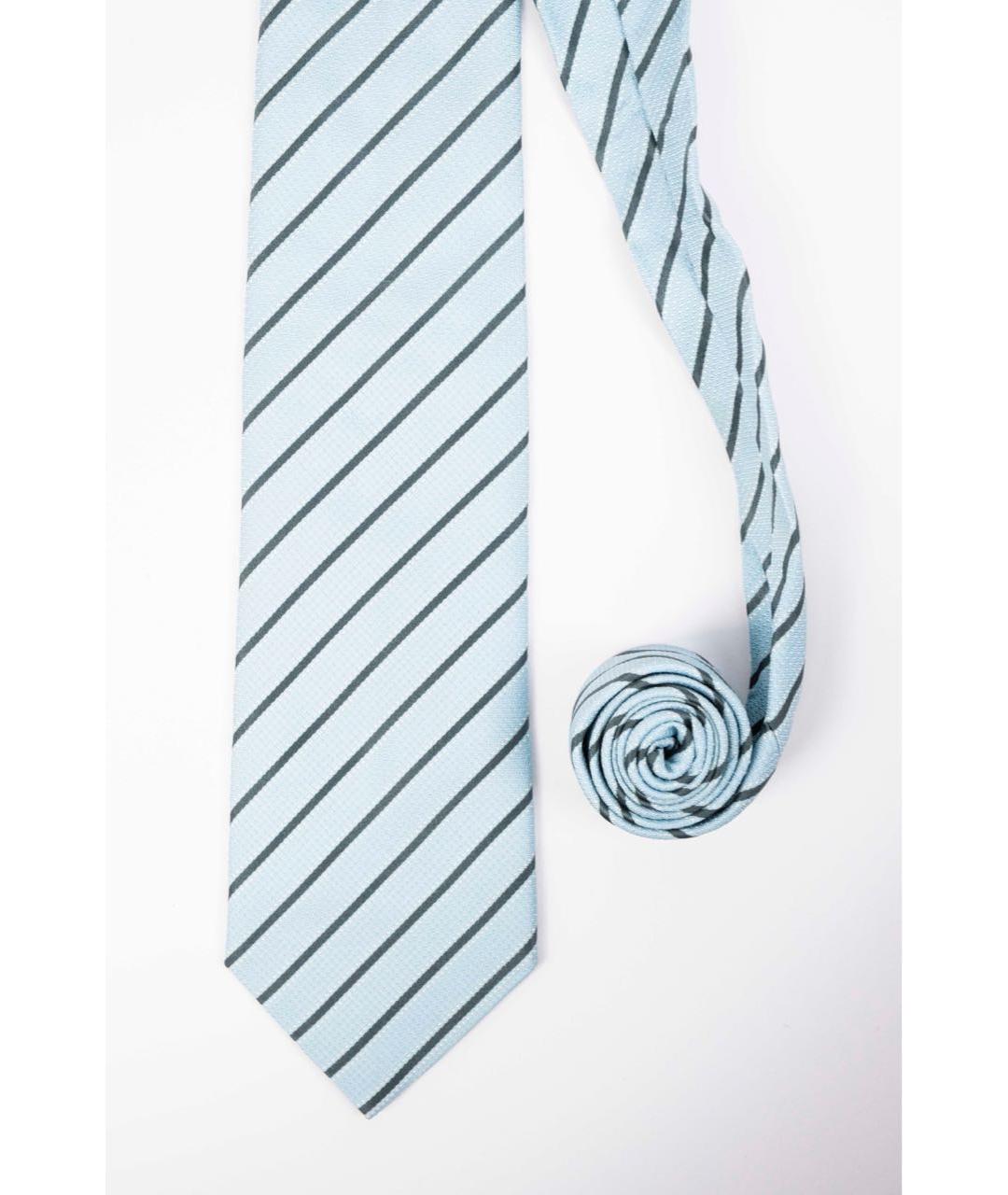 UOMO COLLEZIONI Голубой шелковый галстук, фото 7