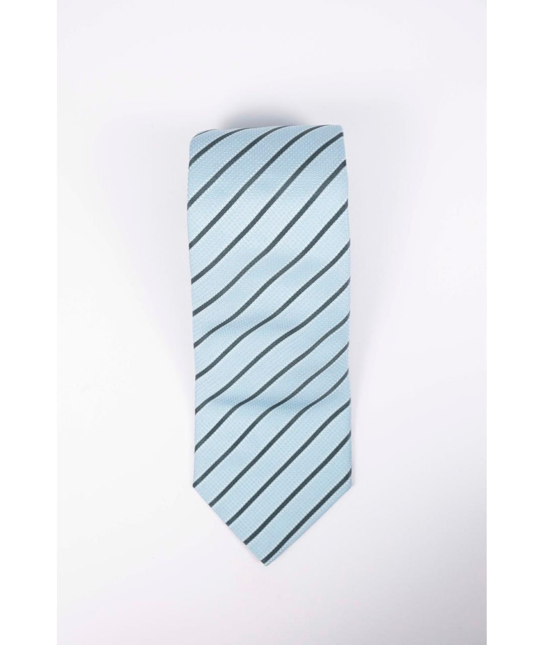 UOMO COLLEZIONI Голубой шелковый галстук, фото 8