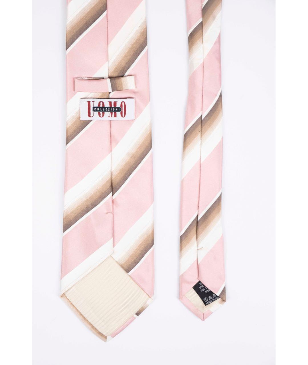 UOMO COLLEZIONI Розовый шелковый галстук, фото 2