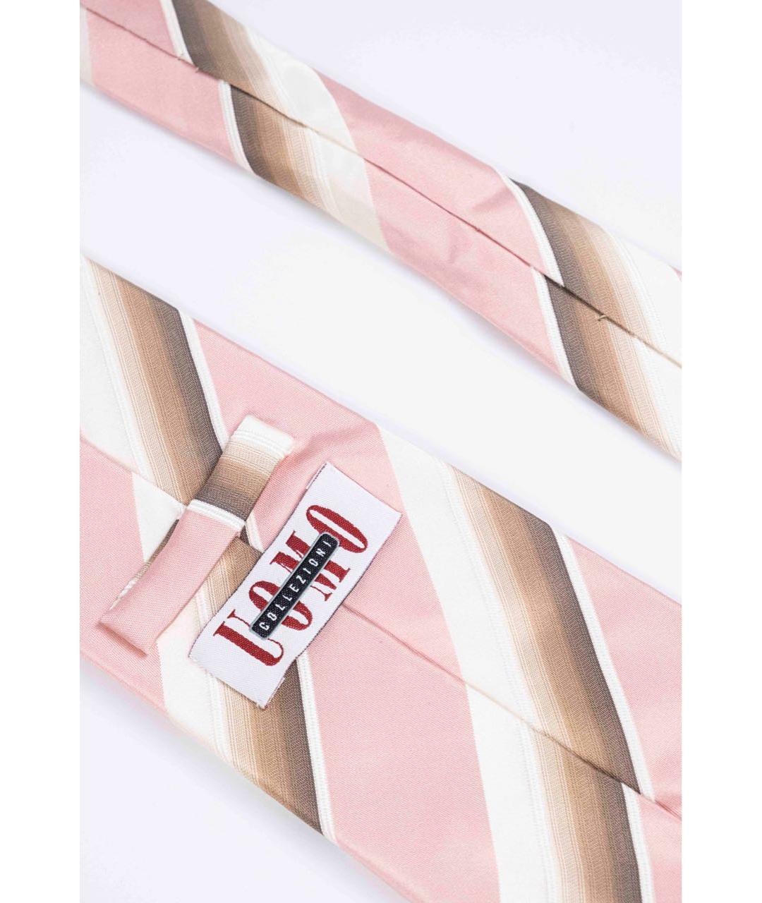 UOMO COLLEZIONI Розовый шелковый галстук, фото 3
