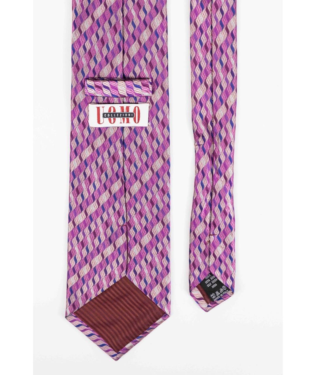 UOMO COLLEZIONI Фиолетовый шелковый галстук, фото 2
