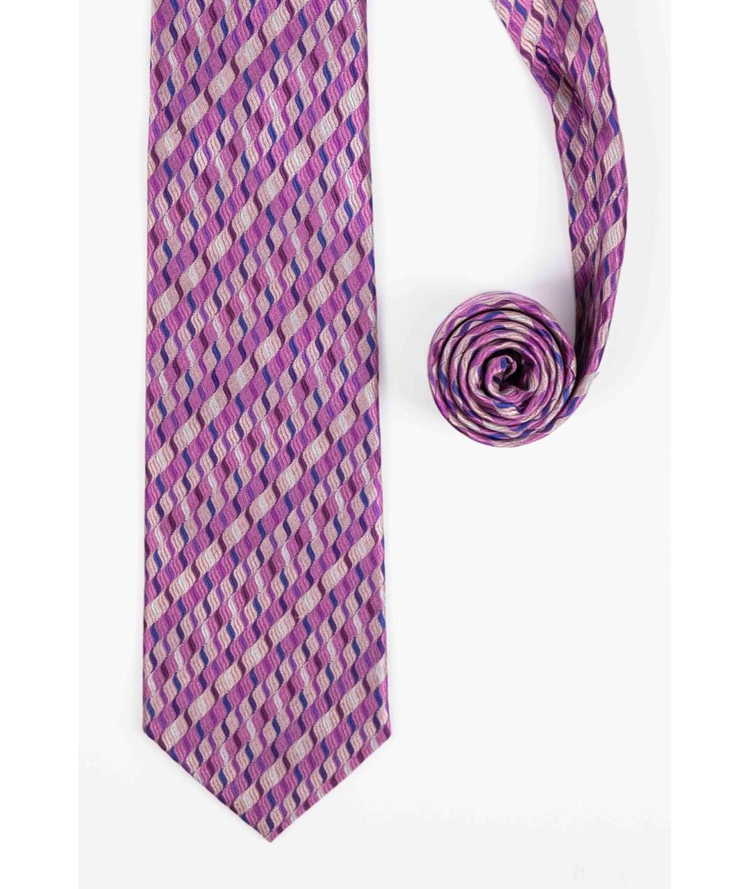 UOMO COLLEZIONI Фиолетовый шелковый галстук, фото 5