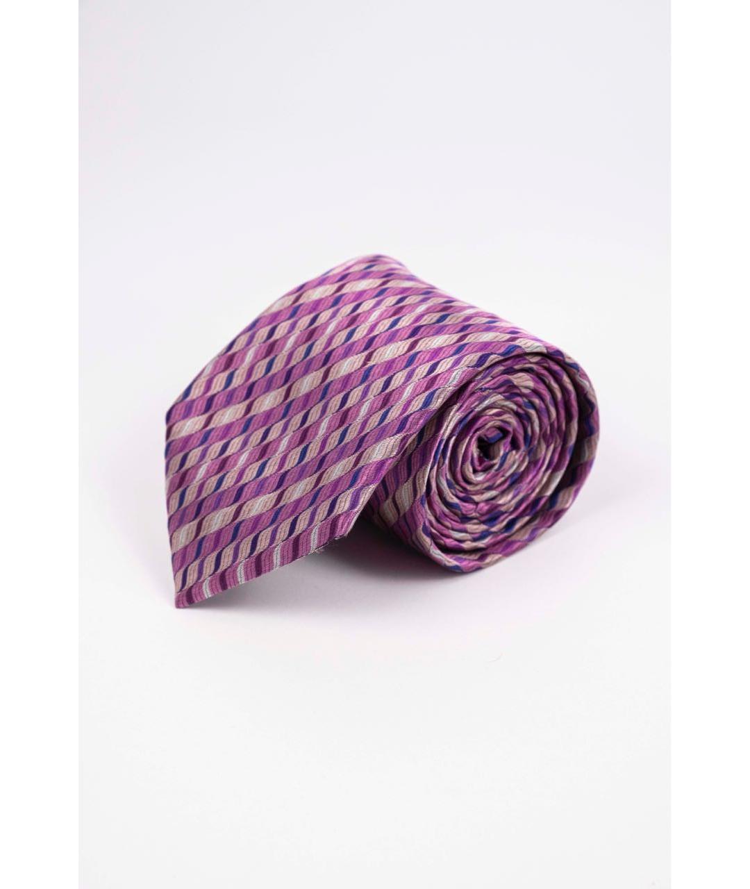 UOMO COLLEZIONI Фиолетовый шелковый галстук, фото 4
