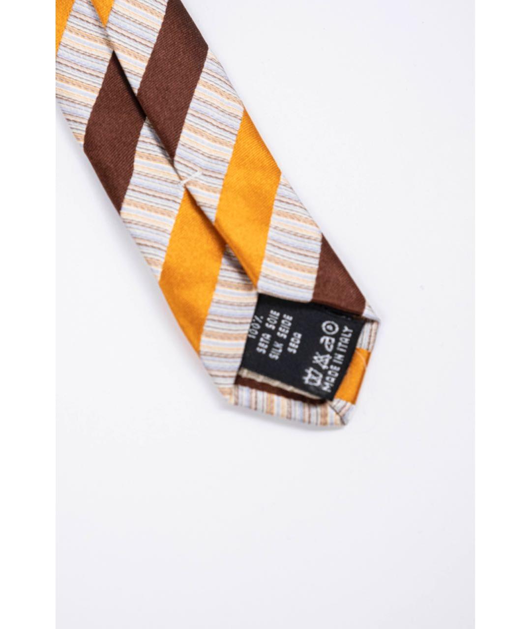 UOMO COLLEZIONI Коричневый шелковый галстук, фото 6