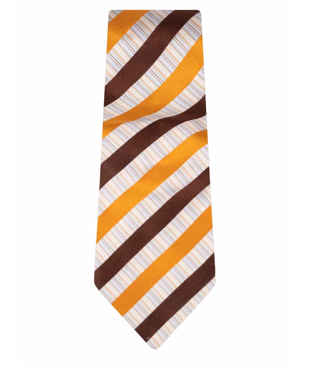 UOMO COLLEZIONI Коричневый шелковый галстук, фото 1