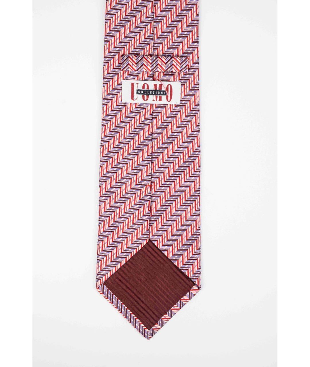 UOMO COLLEZIONI Бордовый шелковый галстук, фото 2