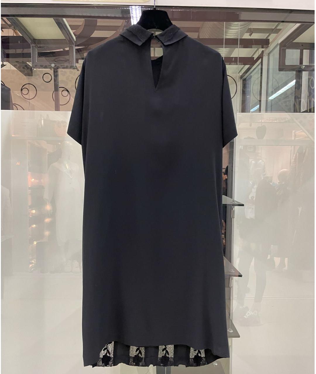 ROCHAS Черное шелковое коктейльное платье, фото 2