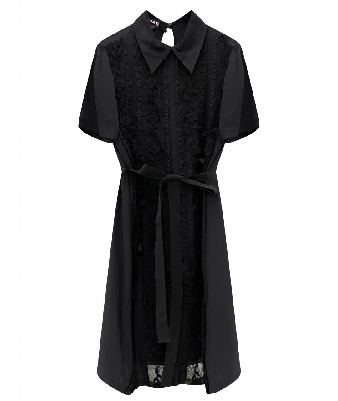 ROCHAS Черное шелковое коктейльное платье, фото 1