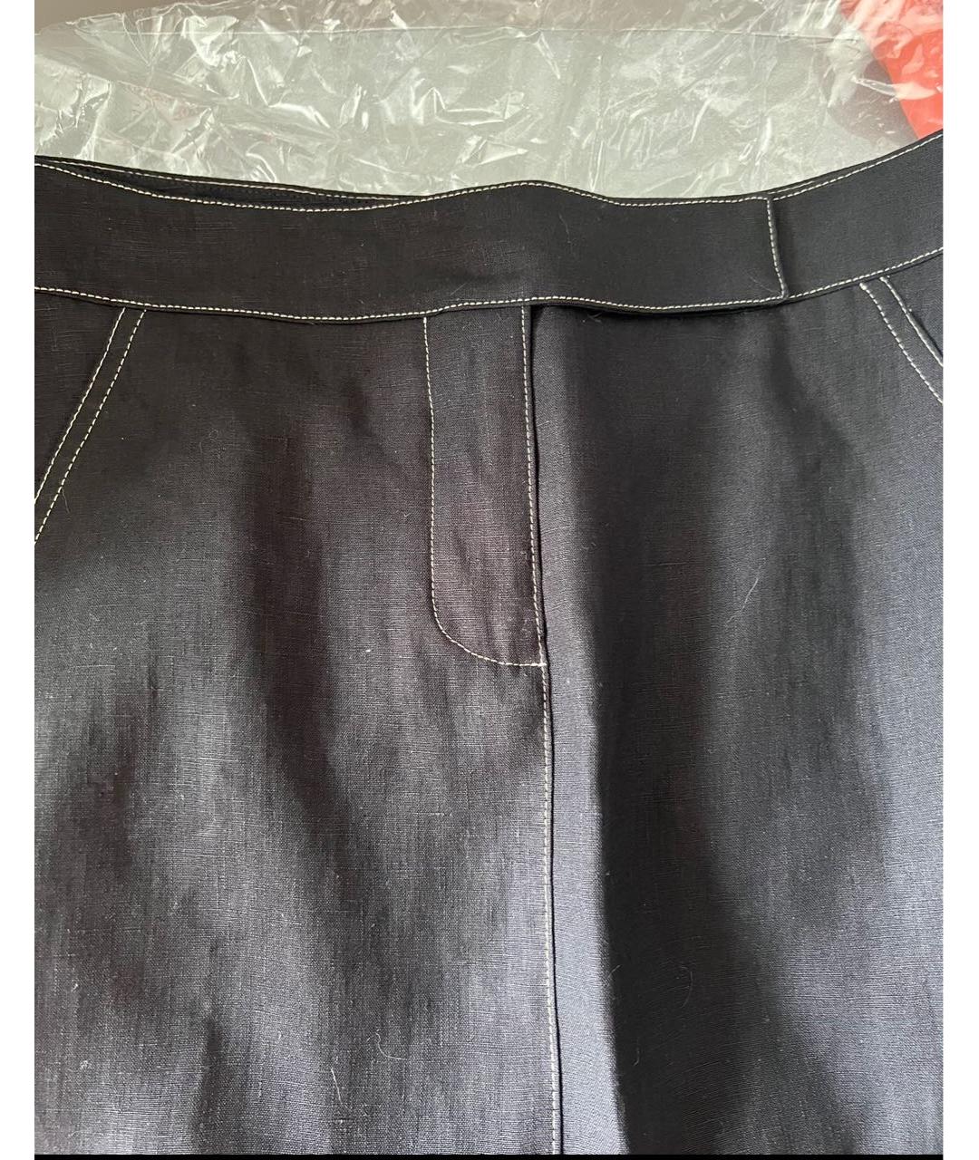 'S MAX MARA Черная льняная юбка миди, фото 4