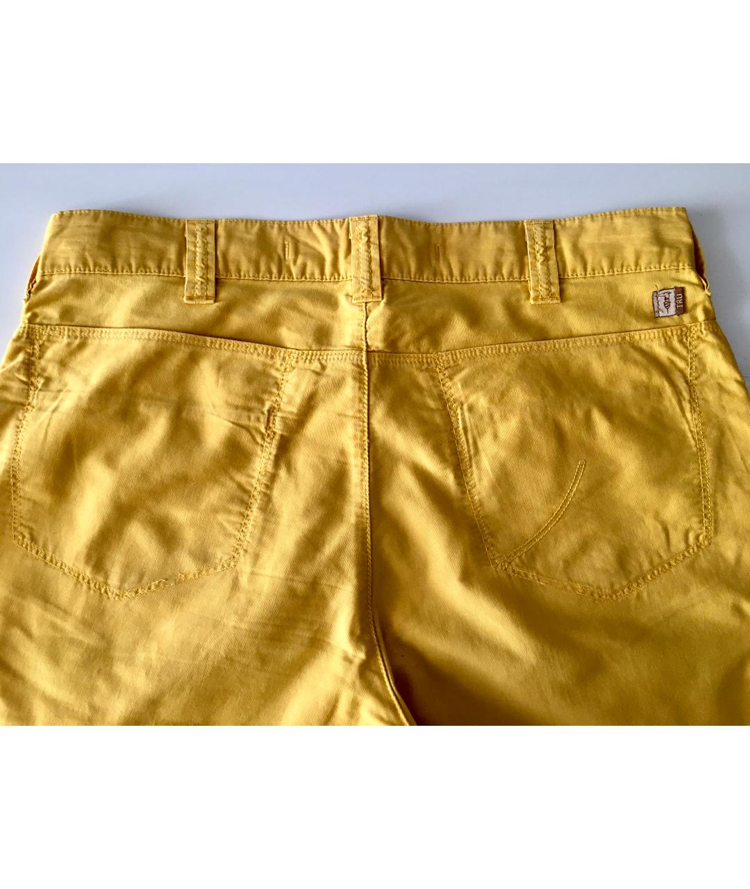 TRUSSARDI JEANS Желтые хлопковые прямые джинсы, фото 5