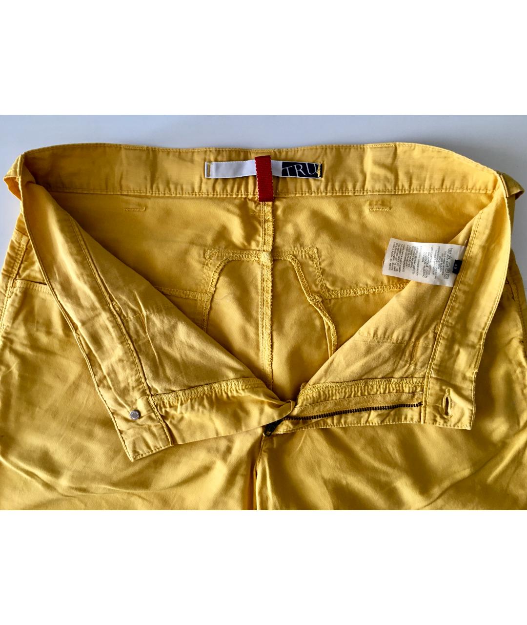 TRUSSARDI JEANS Желтые хлопковые прямые джинсы, фото 3