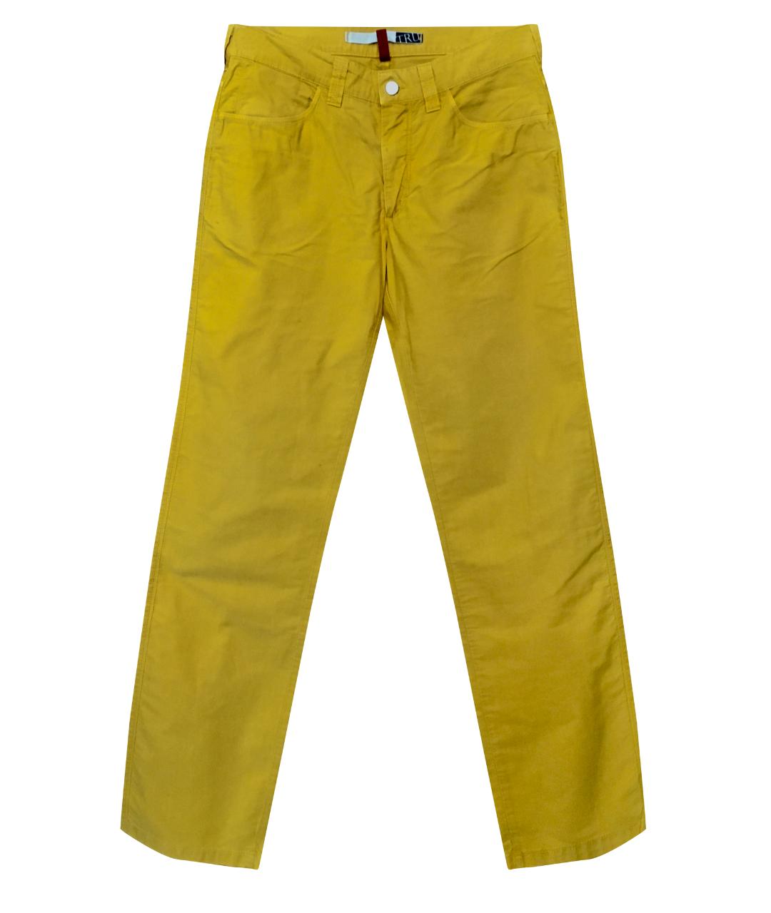 TRUSSARDI JEANS Желтые хлопковые прямые джинсы, фото 1