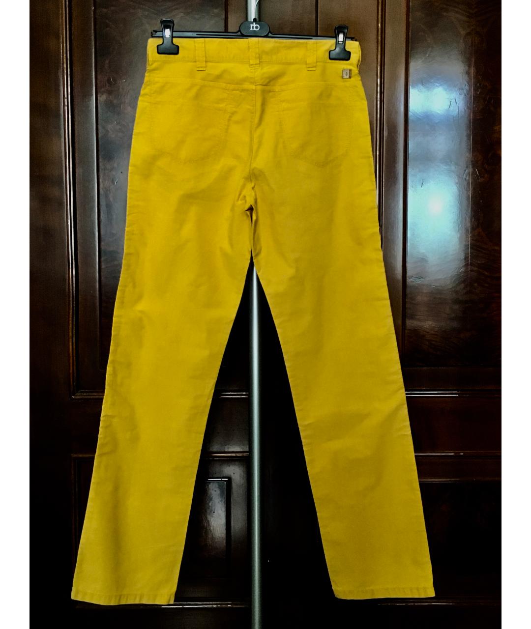 TRUSSARDI JEANS Желтые хлопковые прямые джинсы, фото 2