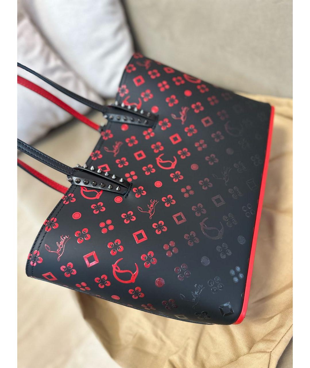 CHRISTIAN LOUBOUTIN Красная кожаная сумка тоут, фото 3