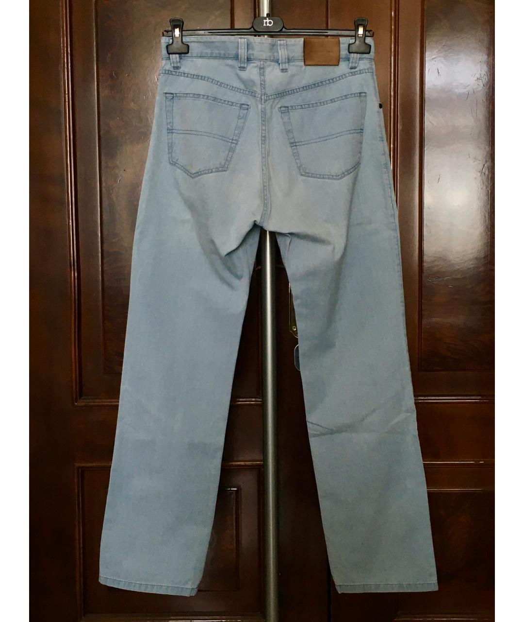 ERMENEGILDO ZEGNA Голубые хлопковые прямые джинсы, фото 2