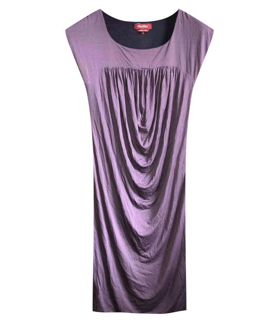 MAX MARA STUDIO Фиолетовое вискозное повседневное платье, фото 1